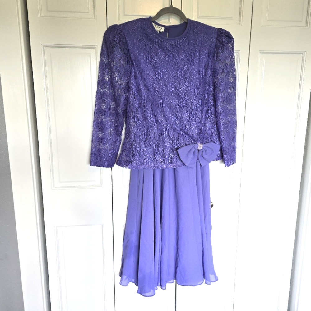 Vintage In the Mood Size 10 Purple Dress